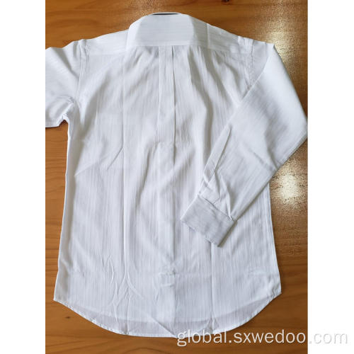 China Men's White Jacquard Shirts Long-sleeved Manufactory